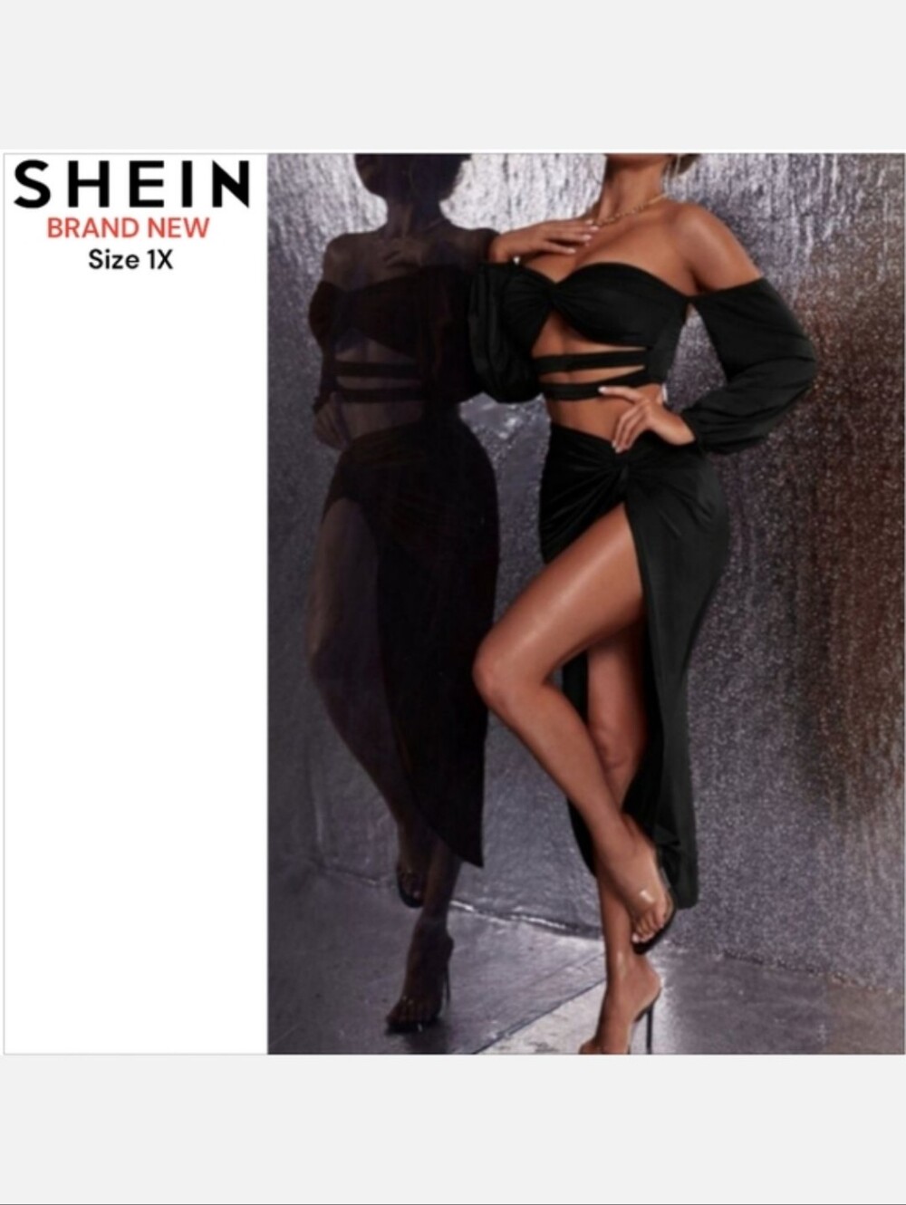Shein SXY Crop Top & Split Thigh Skirt BRAND NEW WITHOUT TAGS